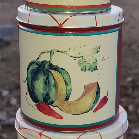 Olive Can Company 3 Pc Canister set. Dated 1994 - Picture 3 of 16